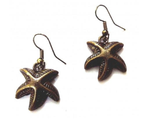 Star Gold Earring Jhumki Contemporary Fashion Jewelry Hook Drop Dangle EA226